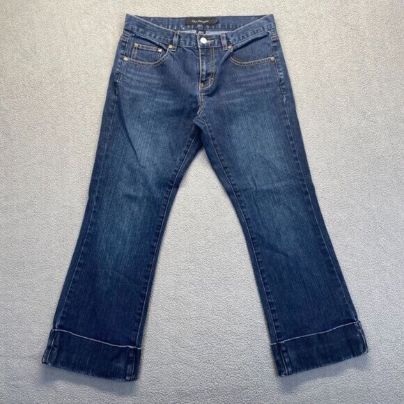 Calvin Klein Women Boot Button Dark Wash Cotton Denim Jeans Size 4 - Picture 2 of 12